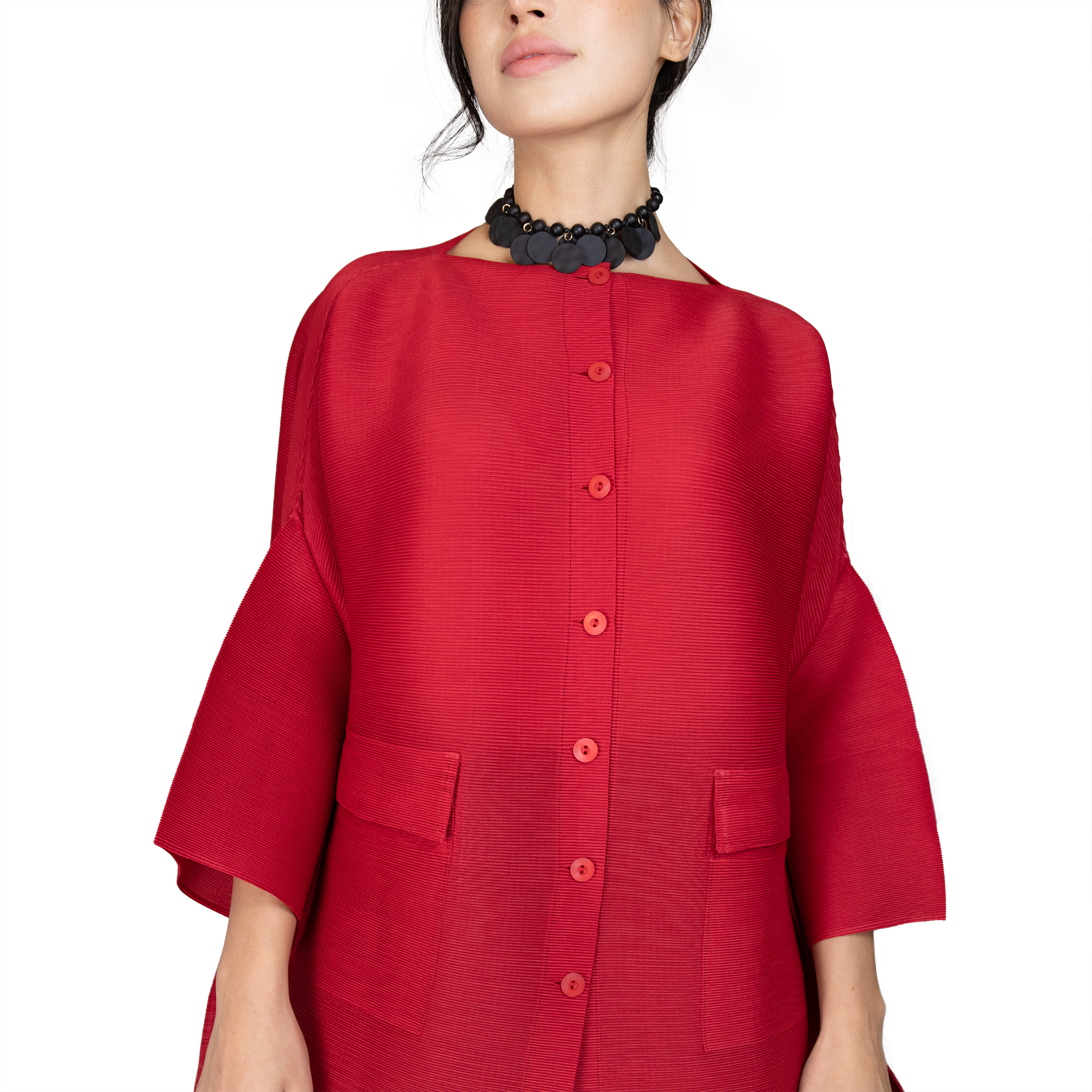 Pleated button-up oversize spring jacket – Masaki Matsuka - Japanese ...